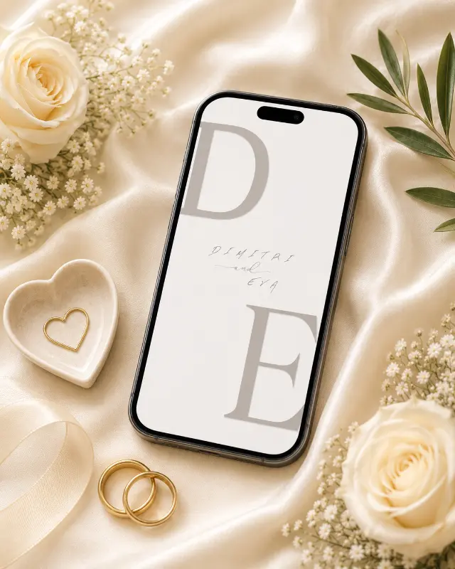 Ηλεκτρονικά προσκλητήρια γάμου — σχέδιο Wedding Monogram